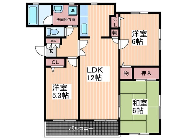 グレースヒルズＫ-８の物件間取画像